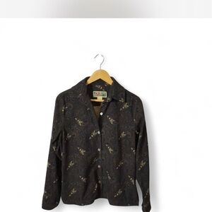 La Cabaña Vintage Paisley Button Up Shirt Brown Retro Print Men’s/Women Small